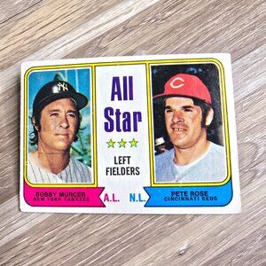 1974 Topps #336 All-Star Left Fielders Pete Rose Bobby Murcer